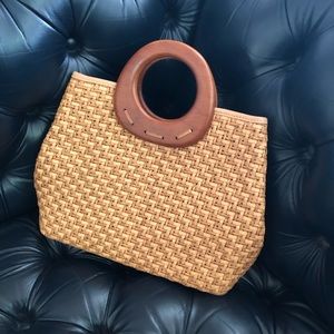 Vintage Fossil Straw Handbag